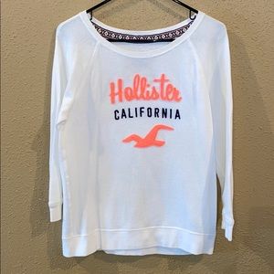 Hollister white crew/scoop sweatshirt